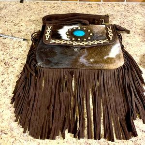 100% leather in cowhide Crossbody purse